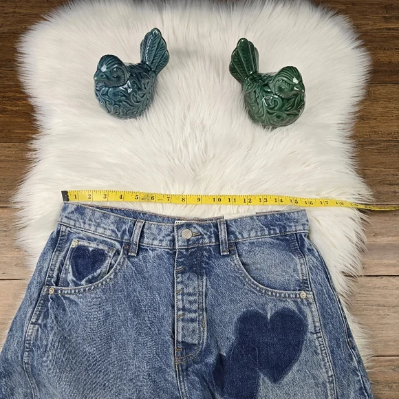 Free People We The Free People Heart Shadow Patch Barrel Good Luck Jeans 27 - Picture 9 of 14